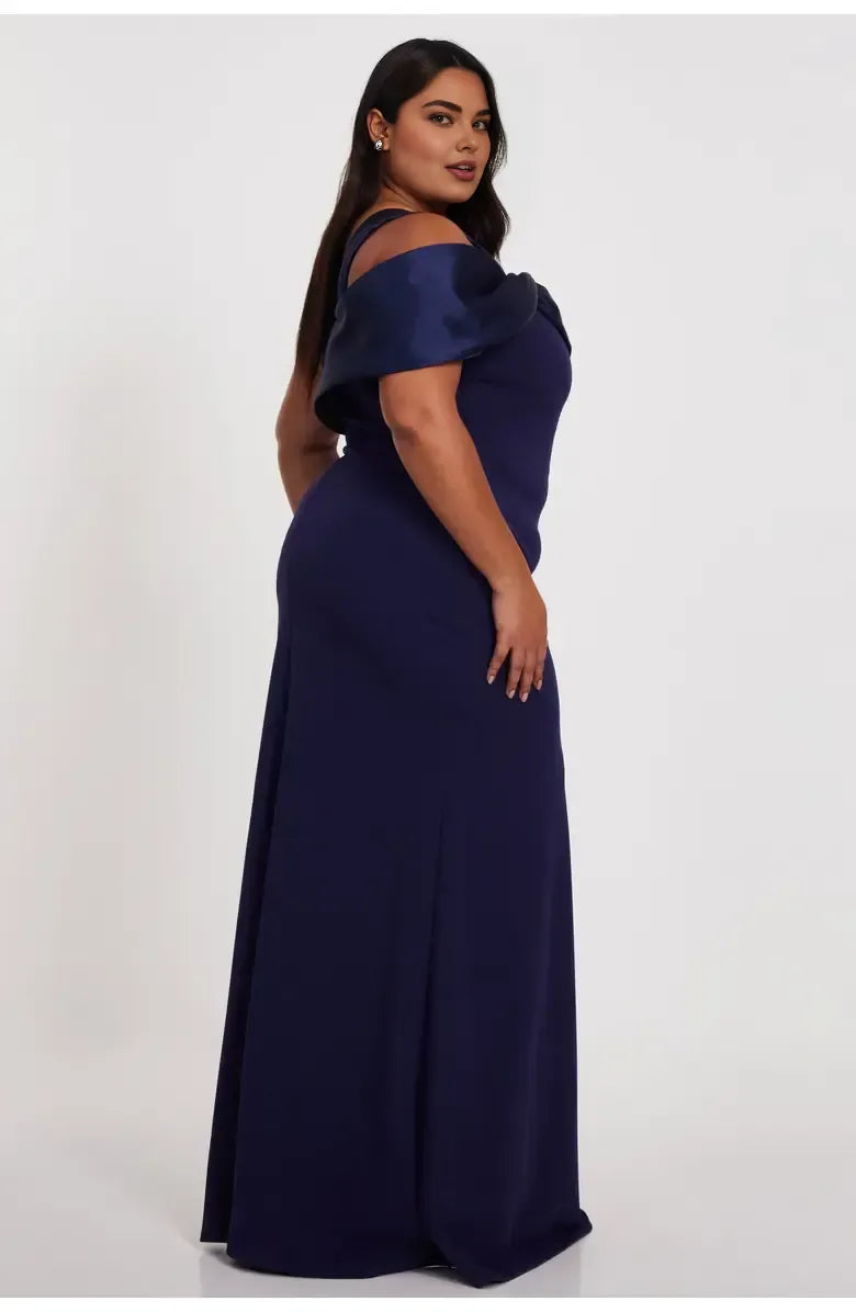 Simple A-Line One Shoulder Sleeveless Satin Floor-Length Plus Size Prom Dress